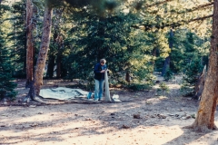 Jeff trying to figure out how to set up the tent