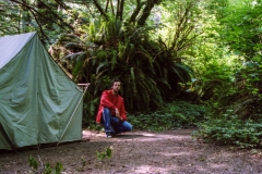 Dan by tent