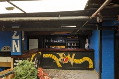 Dark blue room bar